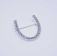 Load image into Gallery viewer, ERA Euro Charize - Pre-tied Stock Tie - White Satin with or without Crystals & choice of brooch