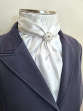 Load image into Gallery viewer, ERA Elle Stock Tie - Soft Ties with Lace detail and Brooch