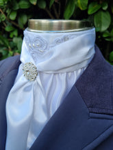 Load image into Gallery viewer, ERA Elle Stock Tie - Soft Ties with Beaded Lace Applique Detail and Brooch