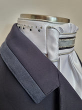 Load image into Gallery viewer, ERA Euro Lyndal Regal Pre-tied Satin Stock Tie - Black & Silver Detail