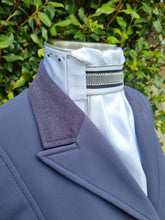 Load image into Gallery viewer, ERA Euro Lyndal Regal Pre-tied Satin Stock Tie - Black & Silver Detail