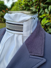 Load image into Gallery viewer, ERA Euro Lyndal Regal Pre-tied Satin Stock Tie - Black & Silver Detail