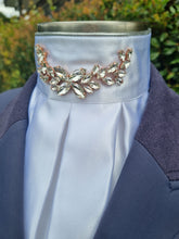Load image into Gallery viewer, ERA Euro Royale - White satin with Rose Gold embellishment and Silver piping