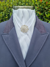 Load image into Gallery viewer, ERA DEB Cotton Self Stripe Pre-tied Stock Tie Cravat with brooch