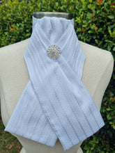 Load image into Gallery viewer, ERA DEB Cotton Self Stripe Pre-tied Stock Tie Cravat with brooch