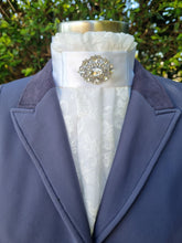Load image into Gallery viewer, ERA EURO GRACE Stock Tie - White lace and satin with choice of brooch