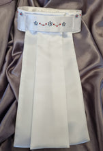 Load image into Gallery viewer, ERA EURO KARA Stock Tie – White pleated satin with Swarovski crystals