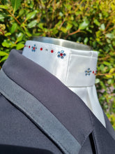 Load image into Gallery viewer, ERA EURO KARA Stock Tie – White pleated satin with Swarovski crystals