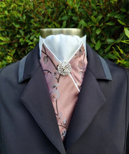 Load image into Gallery viewer, ERA Designer Collection Pre-tied Stock Tie - Cherry Blossoms with silver