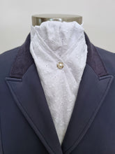 Load image into Gallery viewer, ERA DEB Broderie Anglais Stock Tie - Limited Special Edition - White embroidered cotton with pearl stud pin