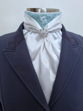 Load image into Gallery viewer, ERA Elle Stock Tie - Soft Ties with Mint Lace detail and Brooch
