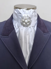 Load image into Gallery viewer, ERA EURO CHARIZE STOCK TIE - White satin with your choice of various brooches and crystals
