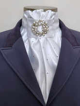 Load image into Gallery viewer, ERA EURO CHARIZE STOCK TIE - White satin with your choice of various brooches and crystals