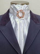 Load image into Gallery viewer, ERA Euro Charize - Pre-tied Stock Tie - White Satin with or without Crystals & choice of brooch