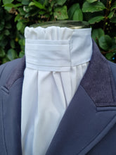 Load image into Gallery viewer, ERA EURO CHARIZE STOCKTIE - White Cotton with pleated centre piece and brooch