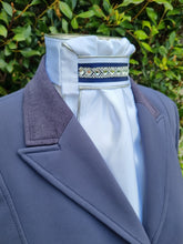 Load image into Gallery viewer, ERA Euro Lyndal Regal White Satin with Crystal & Navy Trim