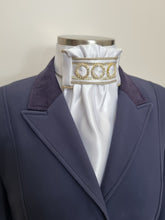 Load image into Gallery viewer, ERA Euro Lyndal Regal - White Satin with gold piping, rings and ribbon trim