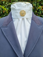 Load image into Gallery viewer, ERA Euro Lyndal Stock Tie - White Cotton with Brooch