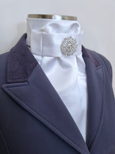Load image into Gallery viewer, ERA EURO LYNDAL Stock Tie - White satin with brooch