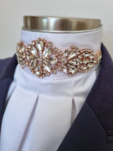Load image into Gallery viewer, ERA Euro Royale - White satin with Rose Gold embellishment and silver piping