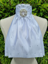 Load image into Gallery viewer, ERA EURO CHARIZE STOCK TIE - White satin with your choice of various brooches and crystals