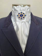 Load image into Gallery viewer, ERA EURO CHARIZE STOCK TIE - White satin with your choice of various brooches