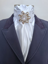 Load image into Gallery viewer, ERA EURO CHARIZE STOCK TIE - White satin with your choice of various brooches