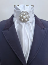 Load image into Gallery viewer, ERA EURO CHARIZE STOCK TIE - White satin with your choice of various brooches