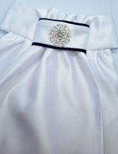 Load image into Gallery viewer, ERA EURO CHARIZE STOCK TIE - White, black piping and silver brooch