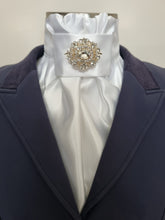 Load image into Gallery viewer, ERA EURO CHARIZE STOCK TIE - White satin with your choice of various brooches