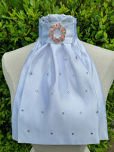 Load image into Gallery viewer, ERA Euro Charize - Pre-tied Stock Tie - White Satin with or without Crystals & choice of brooch