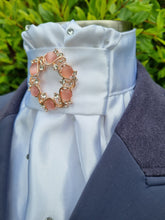 Load image into Gallery viewer, ERA Euro Charize - Pre-tied Stock Tie - White Satin with or without Crystals & choice of brooch