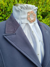 Load image into Gallery viewer, ERA Euro Charize - Pre-tied Stock Tie - White Satin with or without Crystals & choice of brooch