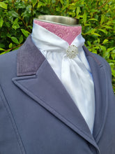Load image into Gallery viewer, ERA Elle Stock Tie - Soft Ties with Hot Pink detail and Brooch