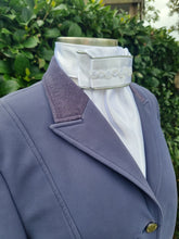 Load image into Gallery viewer, ERA Euro Lyndal Regal Stock tie - White Satin with silver metallic piping and small pearl trim