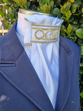 Load image into Gallery viewer, ERA Euro Lyndal Regal - White Satin with gold piping, rings and ribbon trim