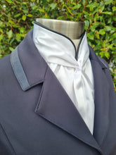 Load image into Gallery viewer, ERA Elle Split Collar Stock Tie - Soft Ties with Split collar, black piping, Swarovski elements and Brooch (Copy)