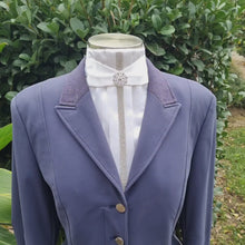 Load and play video in Gallery viewer, ERA Euro Adeline Stock Tie - White satin with Crystal trim down centre