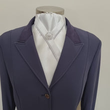 Load and play video in Gallery viewer, ERA KATE STOCK TIE - White satin with silver satin piping and brooch