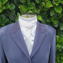 Load and play video in Gallery viewer, ERA Elle Stock Tie - Soft Ties with Clear Crystal trim, piping and Brooch
