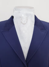 Load image into Gallery viewer, ERA MARY SELF-TIE STOCK - Silver Jacquard "Traditional Tie Your Own"  with or without brooch