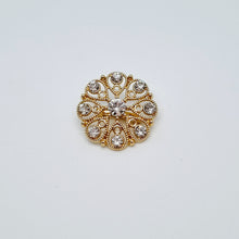 Load image into Gallery viewer, ERA ALEX Stock Tie - White satin with pleated centre & crystal brooch