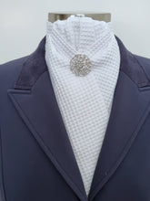 Load image into Gallery viewer, ERA DEB WAFFLE WEAVE COTTON STOCK TIE - Limited Special Edition - White Waffle Weave cotton with pearl brooch
