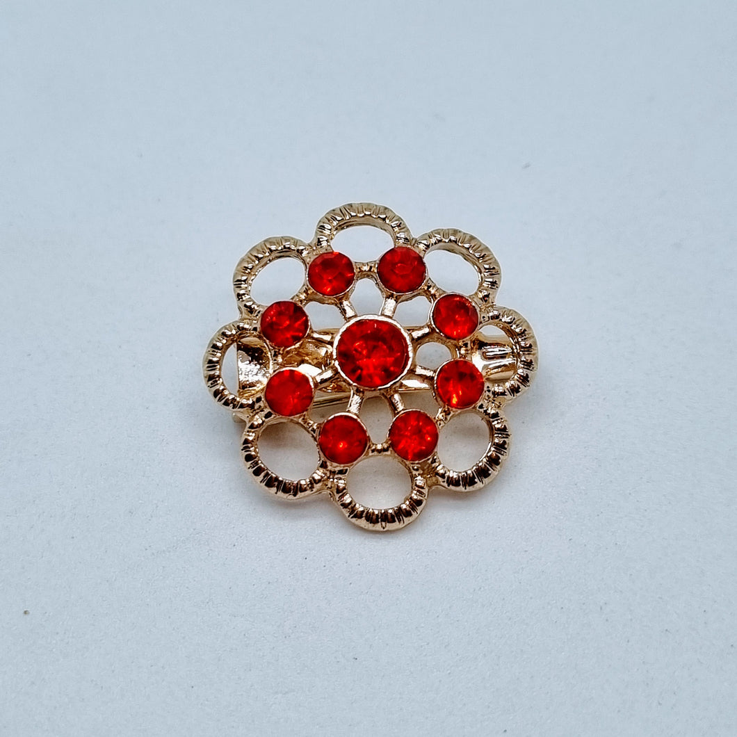 Small Red crystal brooch – Free postage in Australia