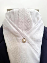 Load image into Gallery viewer, ERA DEB PINTUCK COTTON STOCK TIE - Limited Special Edition - White pintuck cotton with pearl stud pin
