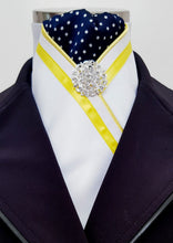 Load image into Gallery viewer, ERA FIONA STOCK TIE - White satin, navy/white polka dots - 4 colours