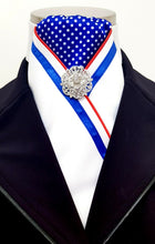 Load image into Gallery viewer, ERA FIONA STOCK TIE - White satin, polka dots with trim and brooch - 4 colours