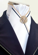 Load image into Gallery viewer, ERA MARLO STOCK TIE - White with neck piping in various colour options