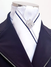 Load image into Gallery viewer, ERA MARLO STOCK TIE - White with neck piping in various colour options