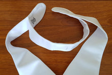 Load image into Gallery viewer, ERA MARY SELF-TIE/PRE-TIED STOCK - White satin "Traditional Tie Your Own"  with brooch or no brooch